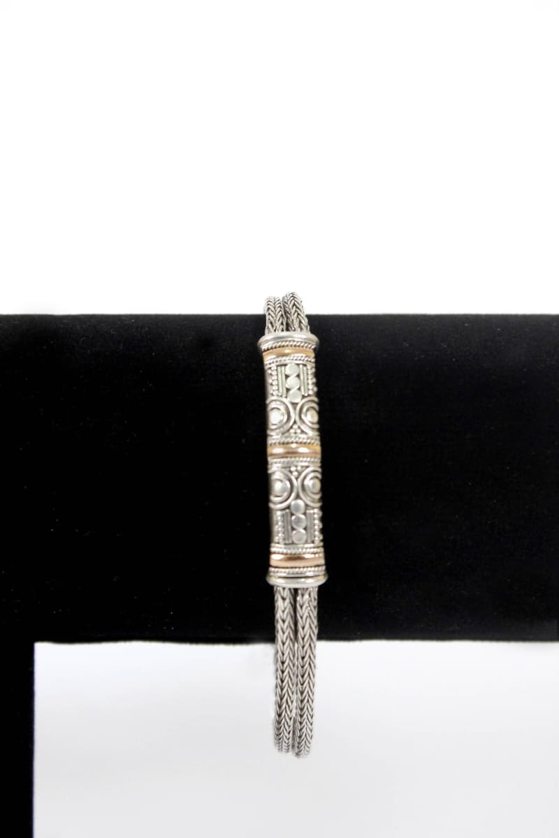 Bracelet Byzantine Chain | Bali Handmade Silver Jewelry With Gold 18 k - By Aurolius