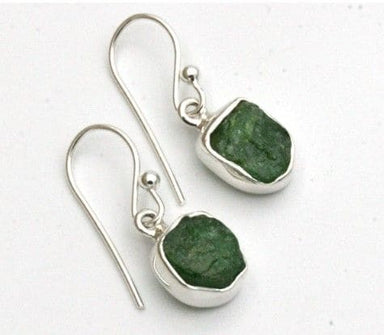 Emerald Drop Rough Gemstone Handmade Earrings - By Inishacreation