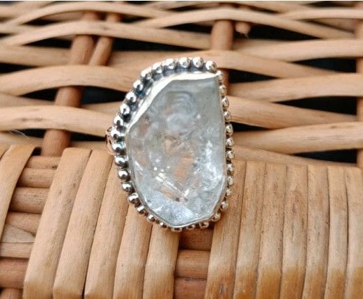 Herkimer Diamond Women 925 Silver Ring - By Inishacreation