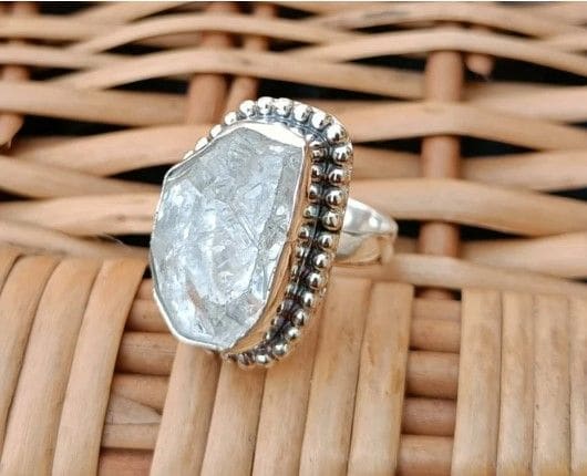 Herkimer Diamond Women 925 Silver Ring - By Inishacreation