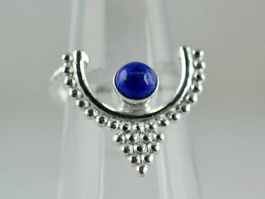 Lapis Lazuli 925 Solid Sterling Silver Handmade Designer Midi Ring - By Navyacraft