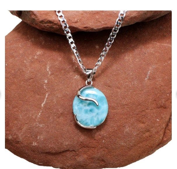 Larimar 925 Sterling Silver Handmade Necklace For Women - By Advait Craft