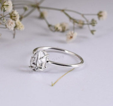 Natural Herkimer Diamond Gemstone Handmade Jewelry Ring - By Inishacreation