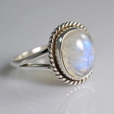 Rainbow Moonstone 925 Sterling Silver Handmade Ring Nickel Free - By Navyacraft