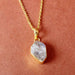 Raugh Herkimer Diamond 925 Sterling Silver Handmade Gold Fill Pendant For Womens - By Inishacreation