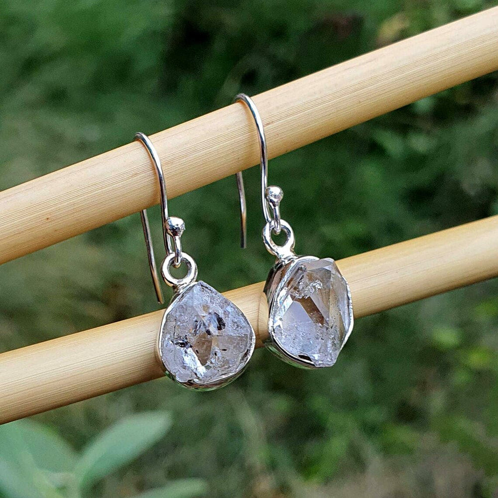 Rough Herkimer Diamond 925 Sterling Silver Raw Handmade Drop Dangle Earrings For Womens - By Inishacreation