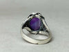 Amethyst Ring 925 Sterling Silver February Birthstone Statement Purple Stone Boho - by Heaven Jewelry