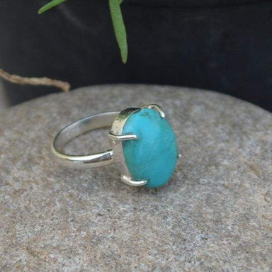 Rings Arizona Turquoise 925 Sterling Silver Ring- Handmade Gift Ring