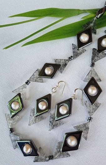 Art Deco Necklace Earring Set - By Warm Heart Worldwide