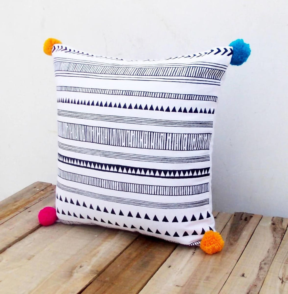 Aztec Print Pillow Cover Cotton Case Tribal Geometrical Standard Size 16x16 Inches. - By Vliving