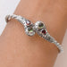 Bracelets Handmade Silver Cable Bracelet with Peridot and Garnet Friendship Sisterhood bracelet Gemstone Jewelry Gift - by Craftnez