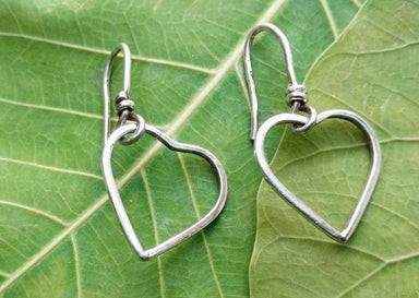 Heart Earrings Jewelry Gift for her 925 Sterling Silver Womans Hoop - by Heaven