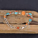 bracelets Lovely Real Arizona Turquoise Coral Gemstone Sterling Silver Birthstone Bracelet - by Rajtarang