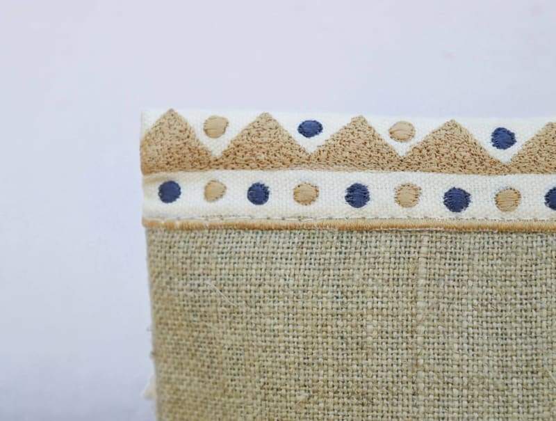 Natural Moroccan Boho Foldover Clutch in Pure Linen - Bags