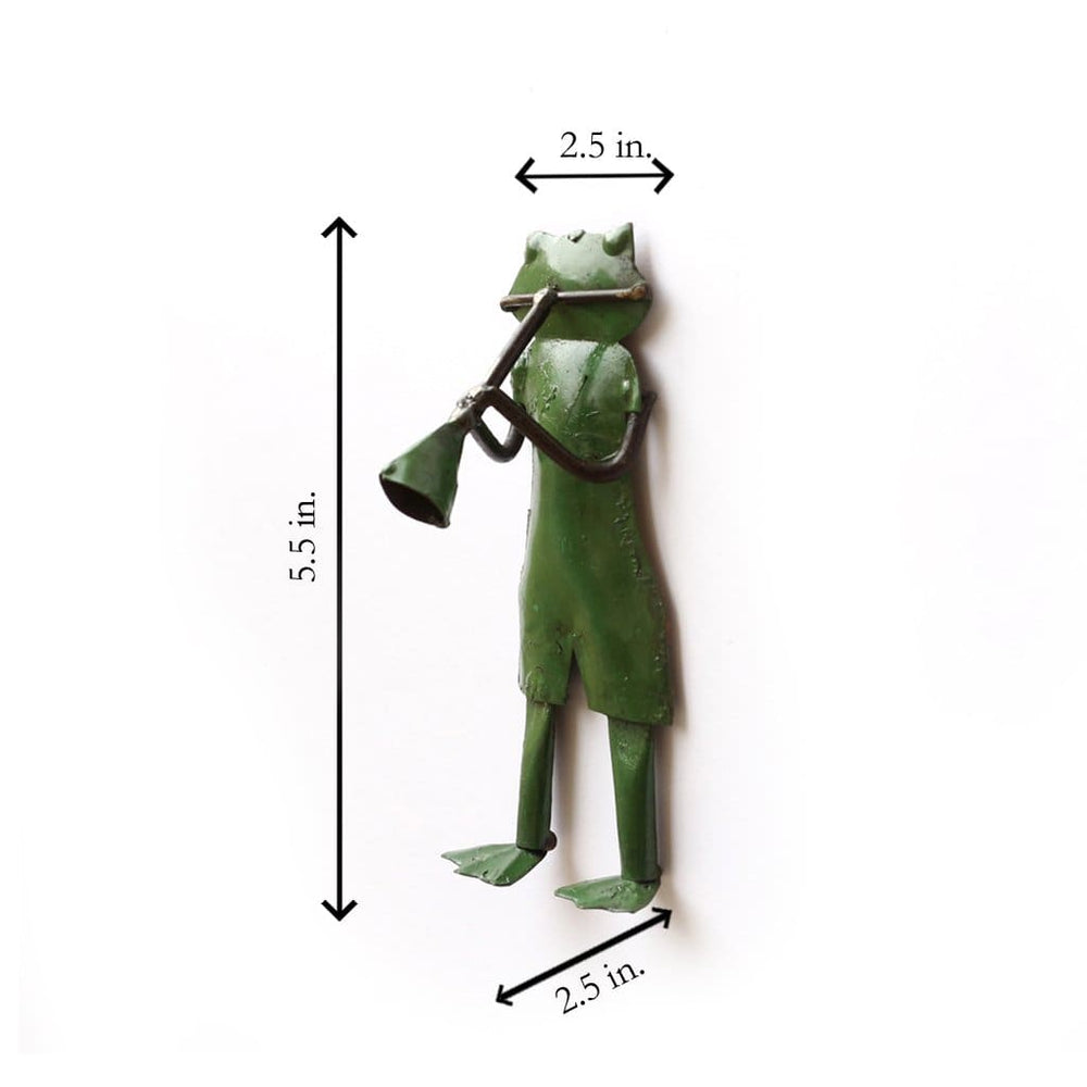 home decor Recycled Iron Figure Mini Frog Wall Mount Showpiece - by De Kulture Works
