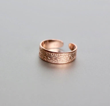Rings Rose Gold Dipped Silver Toe Ring 5mm Simple Adjustable Band Minimalist Gifts For Her Bohemian Jewelry (TS64)