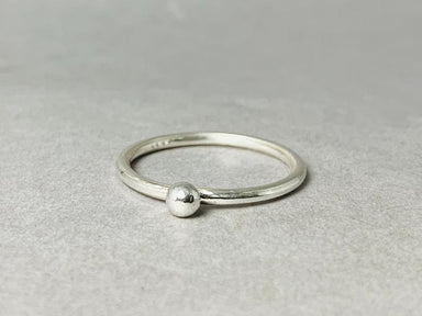 Silver Dot Ring 925 Round Ball Stacking Tiny Small skinny silver ring Dainty minimalist - by Heaven Jewelry