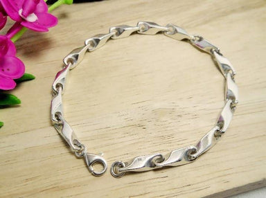 Bracelets Solid 3D Link Chain Bracelet 925 Sterling Silver Handmade Mens Gifts For Him - by Sup