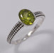 Solitaire Peridot 925 Sterling Silver Ring – Ellipse Cut - by Inishacreation
