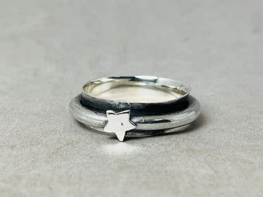 Star Spinner Ring 925 Silver Statement Handmade Meditation Fidget Heavy - by Heaven Jewelry
