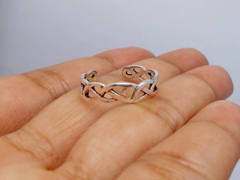 Rings Sterling Silver Twist Toe Ring,Swirl Ring,Cutout Ring,Pinky Ring,Adjustable Ring,Fifth Finger Ring,Midi Rings,Body Jewelry,Gifts For 