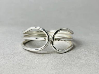 Triple Band Ring 925 Sterling Silver Handmade Unique Gift Adjustable - by Heaven Jewelry