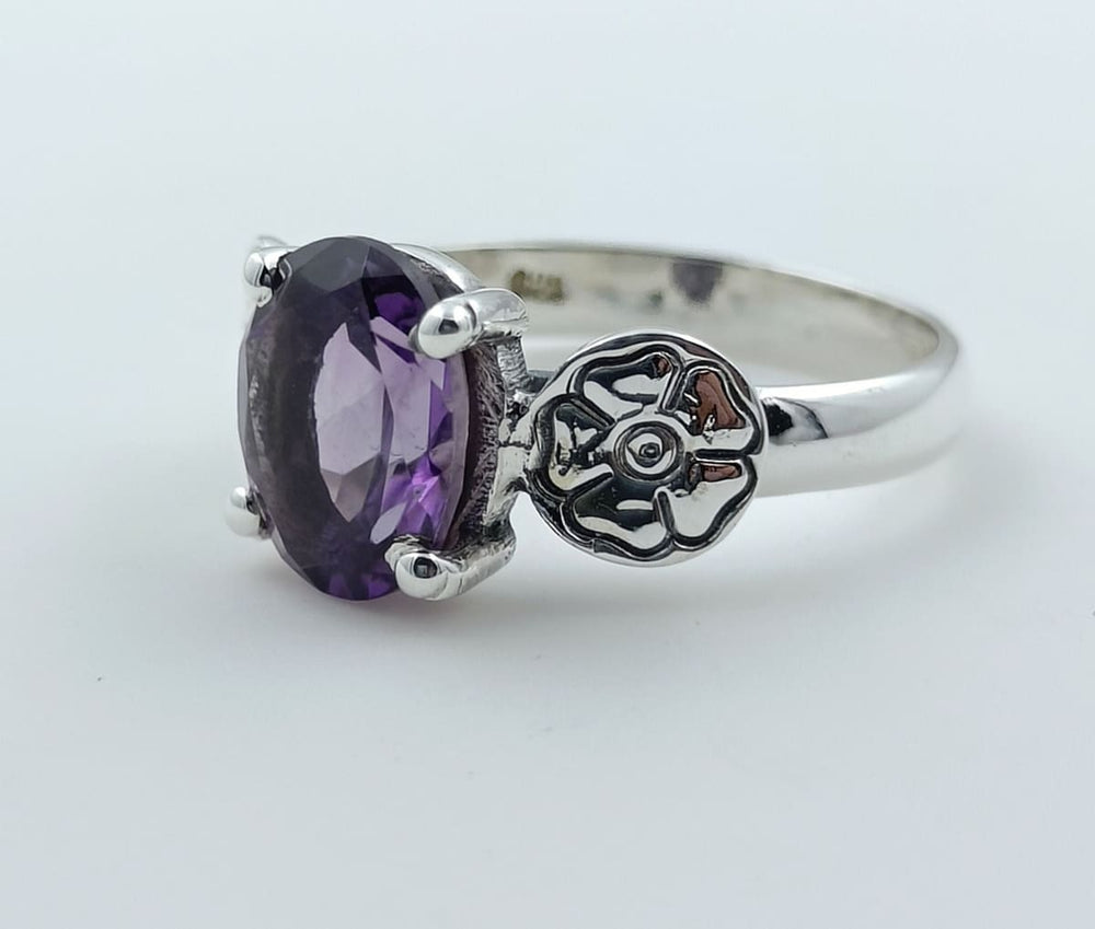 Amethyst 925 Solid Sterling Silver Handmade Women Ring Sizes 4 To 13 (us) - By Navyacraft