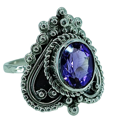 Amethyst Oval 925 Solid Sterling Silver Ring Size 4 To 13 Us - By Navyacraft