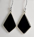 Black Onyx 925 Solid Sterling Silver Handmade Triangle Dangle Earrings - By Navyacraft