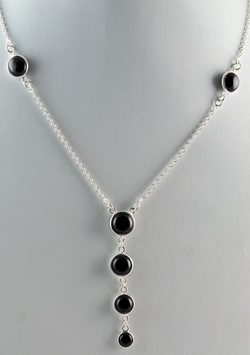 Black Onyx 925 Solid Sterling Silver Necklace Handmade Jewelry Gift For Women - By Navyacraft