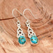 Blue Copper Turquoise 925 Sterling Silver Dangle Earrings - By Aayesha Craft