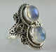 Blue Fire Rainbow Moonstone 925 Solid Sterling Silver Hand Made Designer Ring Nickel Free - By Navyacraft