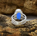 Natural Blue Chalcedony 925 Sterling Silver Promise Ring - By Aayesha Craft