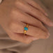 Blue Turquoise Gemstone Gold Filled 925 Sterling Silver Ring - By Advait Craft