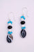 Boho Chic Blue Quartz Howlite Banded Agate Handmade Earrings - By Bona Dea
