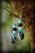 Boho Chic Blue Quartz Howlite Banded Agate Handmade Earrings - By Bona Dea