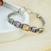 Set Multi Gemstone Silver Bracelets For Women And Peridot Earring - By Aurolius