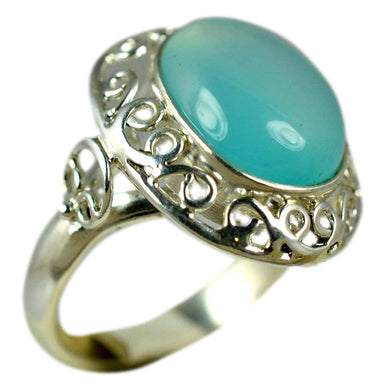 Chalcedony 925 Solid Sterling Silver Handmade Ring Size 3 -14 Us - By Navyacraft