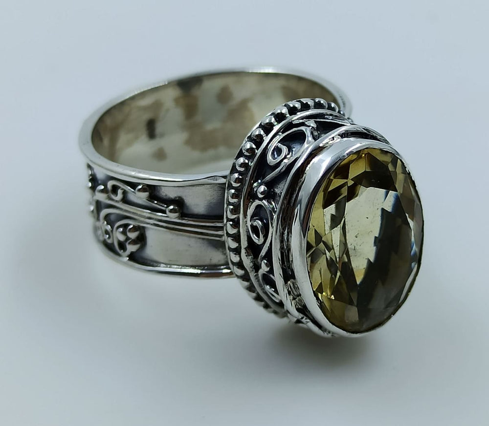 Citrine Oval 925 Solid Sterling Silver Handmade Women Ring - By Navyacraft