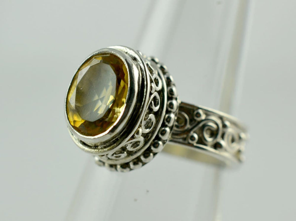 Citrine Silver Ring 925 Solid Sterling Handmade Jewelry Gift For Her - By Navyacraft