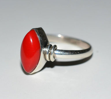 Coral 925 Solid Sterling Silver Handmade Statement Ring Size 3 To 13 Us - By Navyacraft