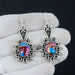 Elegant Purple Copper Turquoise Gemstone Drop Dangle Statement 925 Sterling Silver Earrings - By Aayesha Craft