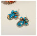Exquisite Oyster Copper Turquoise Dangle Gemstone 925 Sterling Silver Earrings - By Advait Craft