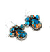Exquisite Oyster Copper Turquoise Dangle Gemstone 925 Sterling Silver Earrings - By Advait Craft