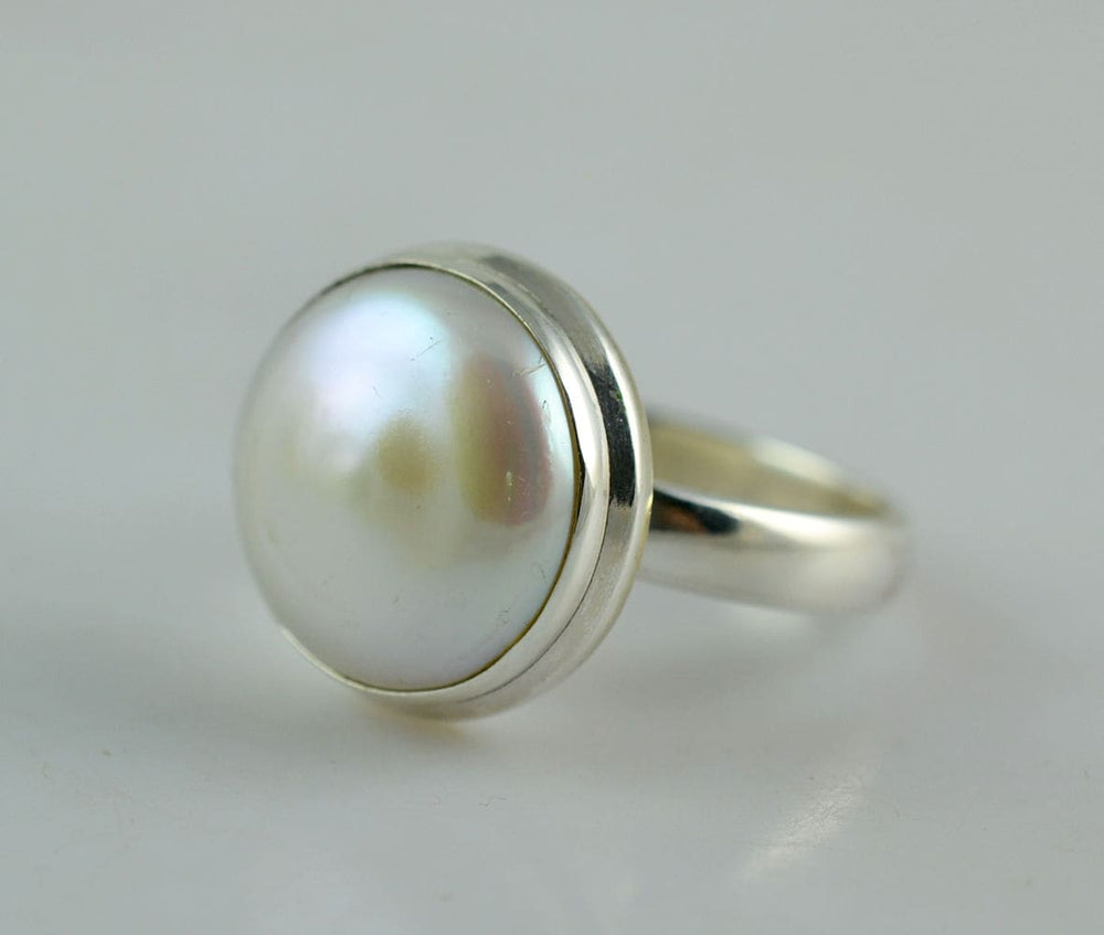 Fresh Water Pearl 925 Sterling Silver Ring Handmade For Women - By Navyacraft