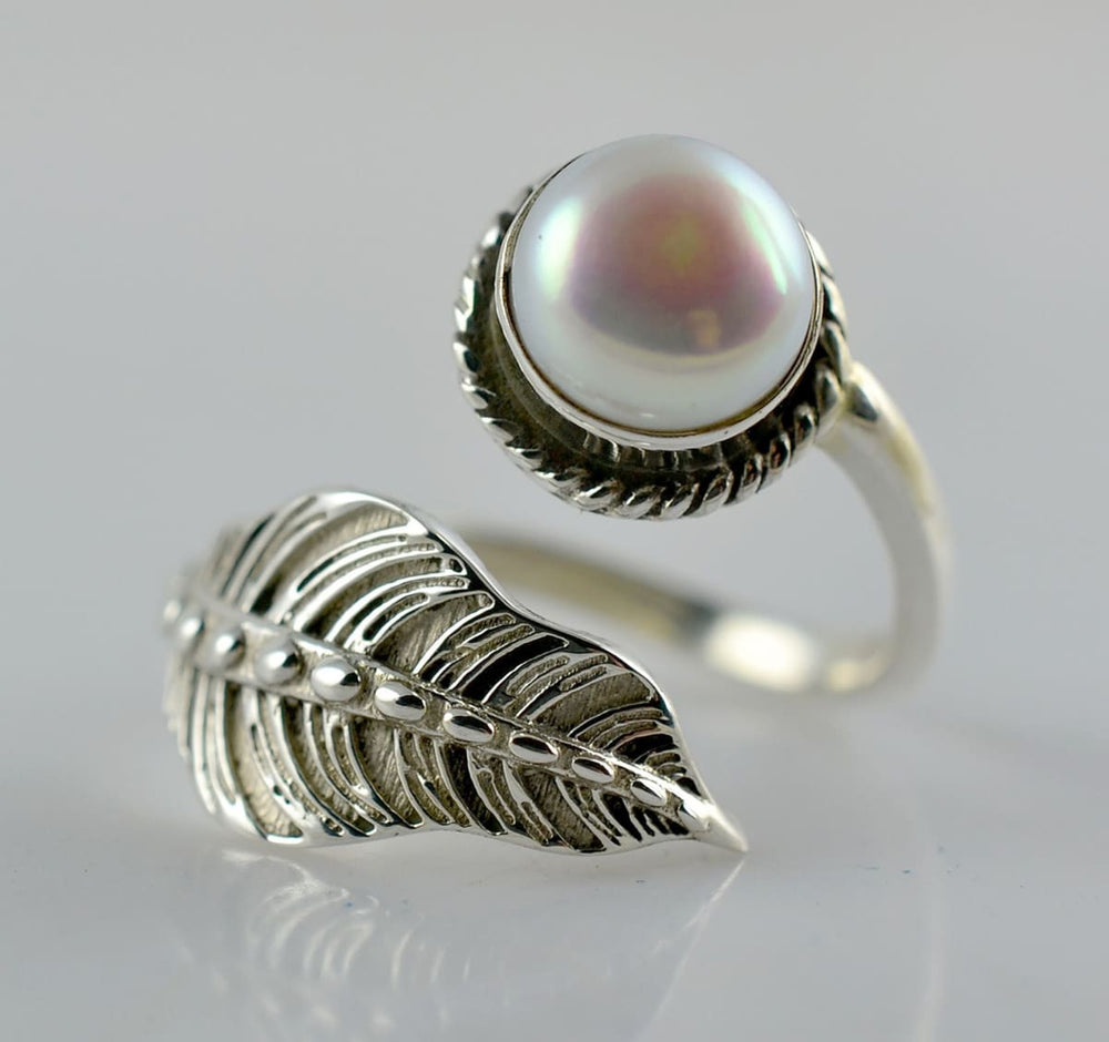 Freshwater Pearl 925 Solid Sterling Silver Handmade Ring Size 4 - 13 Us - By Navyacraft