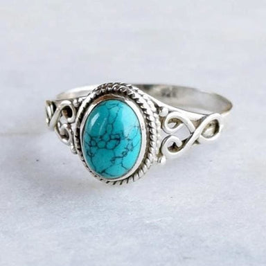 Crochet Ring Fine Silver Ring With Turquoise Beads 