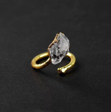 Genuine Herkimer Diamond 925 Sterling Silver Raw Crystal Handmade Ring - By Inishacreation