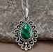 Green Malachite 925 Sterling Silver Handmade Pendant - By Aayesha Craft