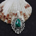 Green Malachite 925 Sterling Silver Handmade Pendant - By Aayesha Craft